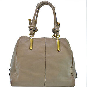 Chloe Metal Brown Gold Mocha Leather Handbag